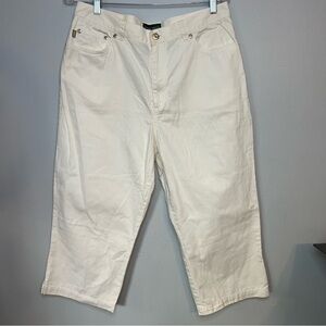 Lauren Jeans Co. Women's Capri Jeans White Size 14 High Rise LRL Classic